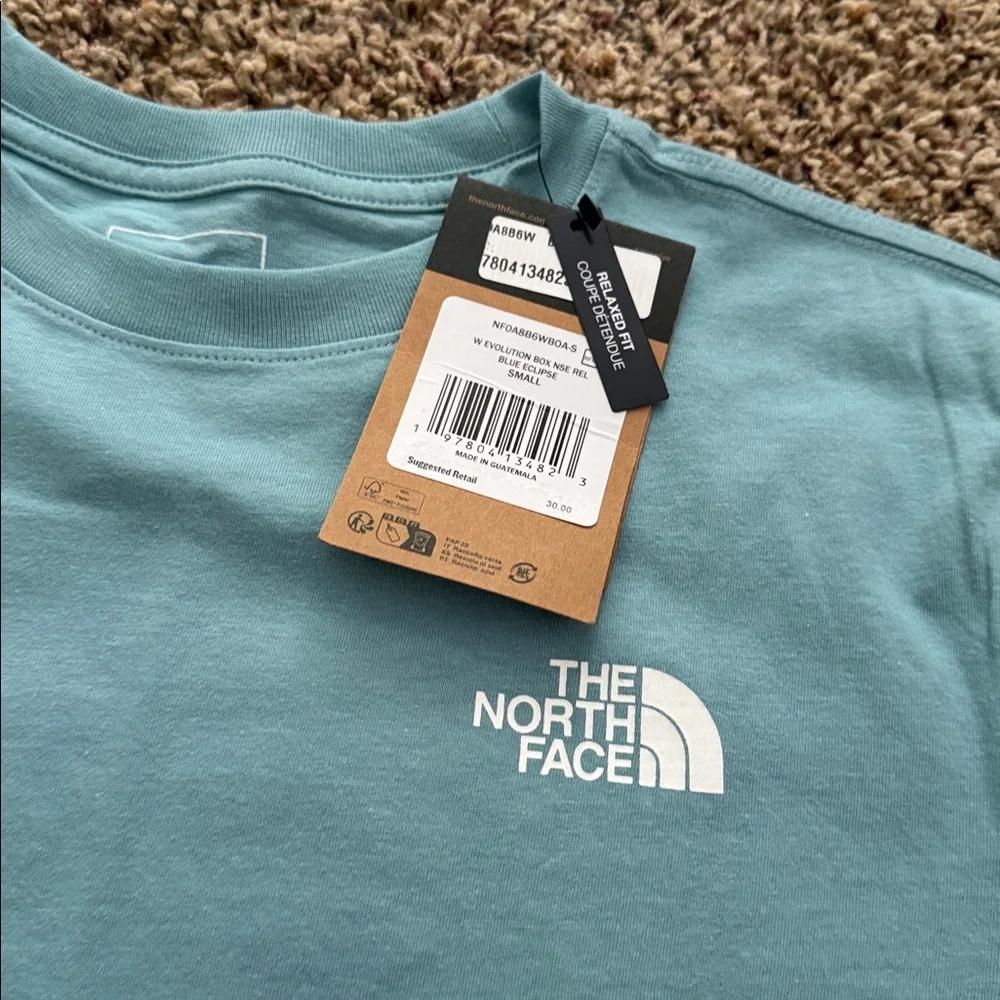 NWT The North Face Evolution Box NSE Relaxed Short-Sleeve Tee | Blue Eclipse XS - Picture 4 of 4